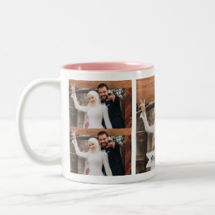 Neutral Minimalist Photo Bridesmaid  Two-Tone Coffee Mug