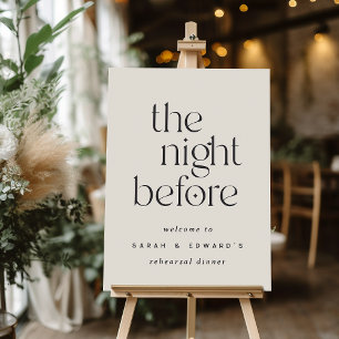 Neutral Minimalist Rehearsal Dinner Welcome Sign