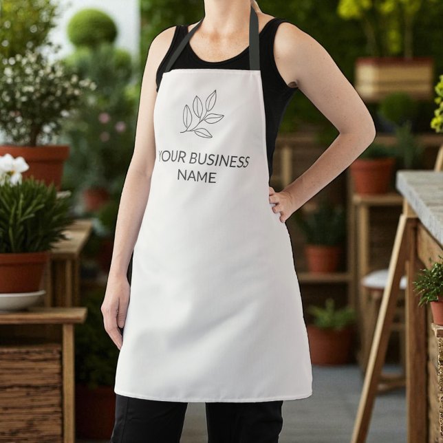 Neutral Minimalist Small Business Botanical Apron (Creator Uploaded)