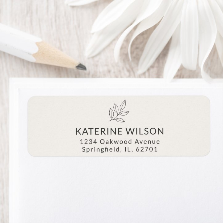 Neutral Minimalist Small Business Return Address Label