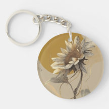 Neutral Minimalist Sunflower Outline