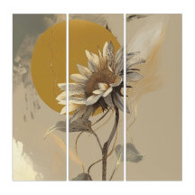 Neutral Minimalist Sunflower Outline