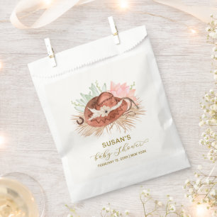 Neutral Modern Boho Cactus Cowboy Hat Baby Shower Favor Bag