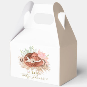 Neutral Modern Boho Cactus Cowboy Hat Baby Shower Favor Boxes