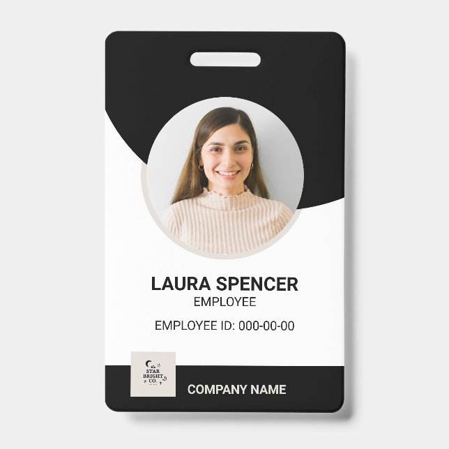 Neutral Modern Employee Photo ID Badge (Front)