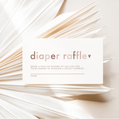 Neutral Modern Gender Neutral Diaper Raffle Enclosure Card