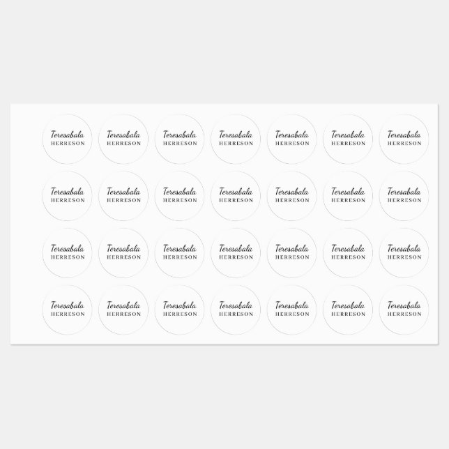 Neutral Modern Minimal Monogram Design Labels (Sheet)