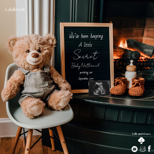 Neutral modern minimal pregnancy announcement 