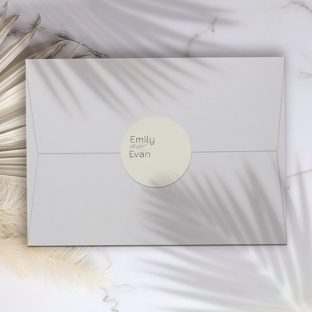 Neutral Modern Minimalist Wedding Sticker (Creator Uploaded)