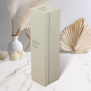Neutral Modern Minimalist Wedding Wine Box