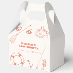 Neutral Modern Nautical Fishing Boy Baby Shower Favor Boxes