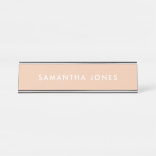 Neutral Modern Simple Beige Personalized Nameplate
