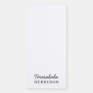 Neutral Monogram Modern Minimal Design Magnetic Notepad
