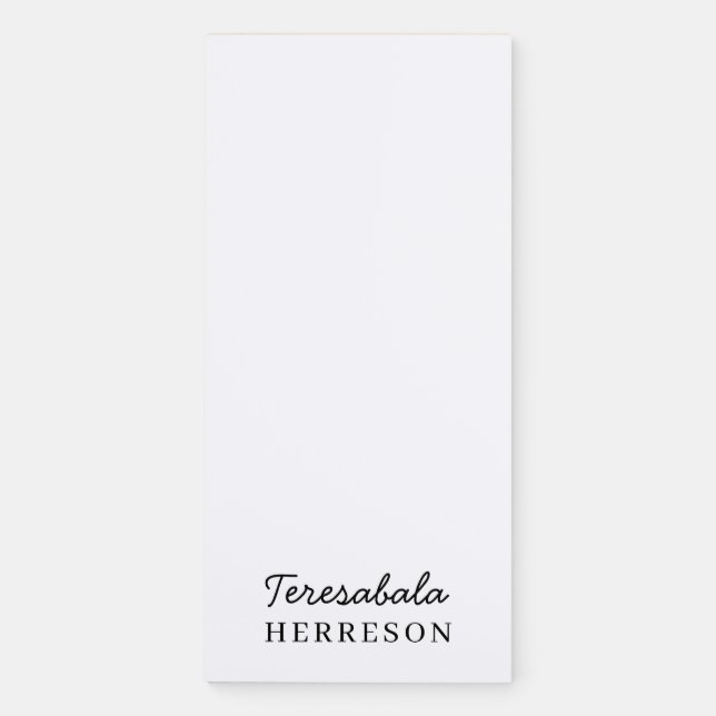 Neutral Monogram Modern Minimal Design Magnetic Notepad (Front)