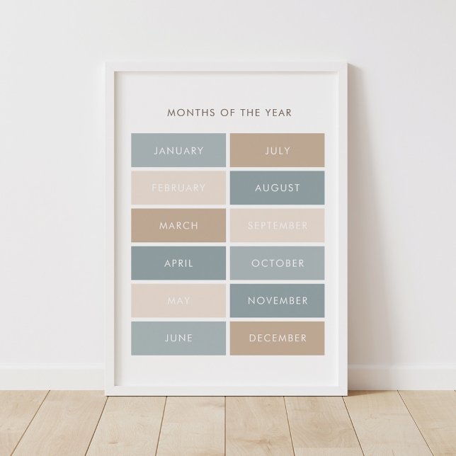 Neutral Months of the Year Classroom Poster (Creator Uploaded)