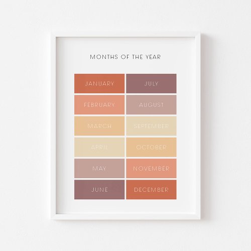 Neutral months of the year poster