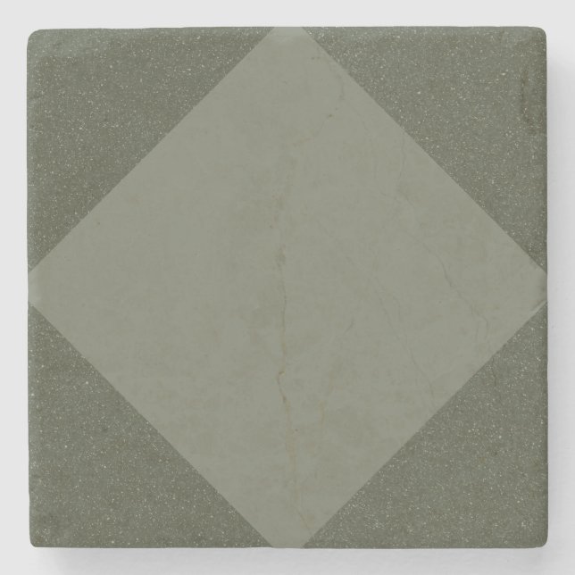 Neutral Moss Green Stone Coaster – Customizable (Front)