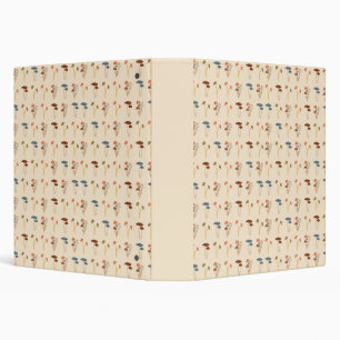 Neutral Mushrooms Pattern 3 Ring Binder