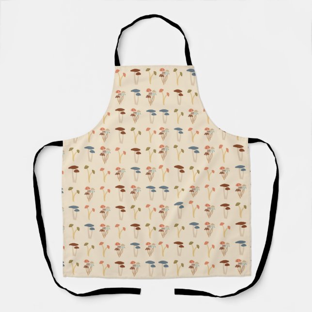 Neutral Mushrooms Pattern Apron (Front)