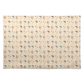 Neutral Mushrooms Pattern Cloth Placemat