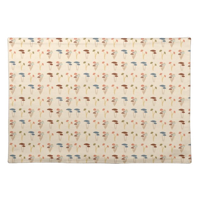 Neutral Mushrooms Pattern Cloth Placemat (Front)