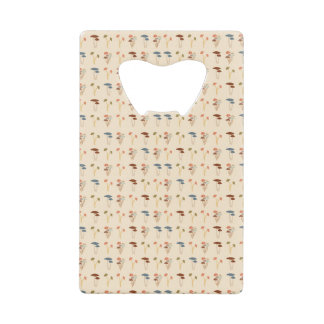 Neutral Mushrooms Pattern Credit Card Bottle Opener