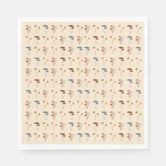 Neutral Mushrooms Pattern Napkins (Front)
