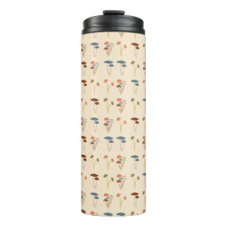 Neutral Mushrooms Pattern Thermal Tumbler