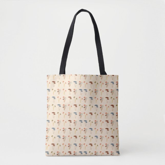 Neutral Mushrooms Pattern Tote Bag (Front)