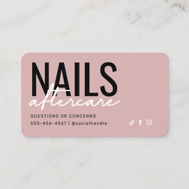 Neutral Nails Aftercare Card (Front)