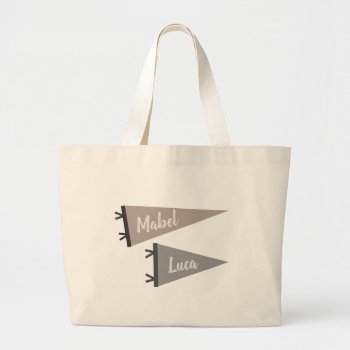 Neutral Name Pennant Tote by SquirrelCo at Zazzle