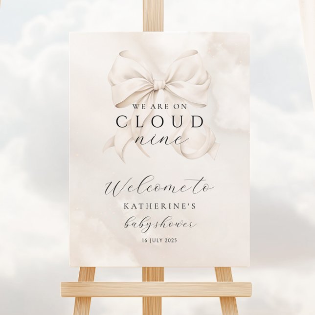 Neutral On Cloud Nine Baby Shower Welcome Foam Board (Creator Uploaded)