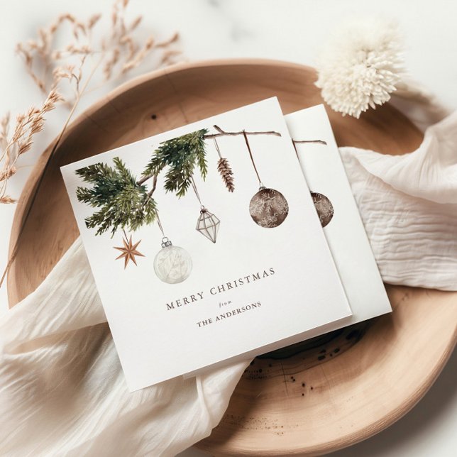 Neutral Ornaments Christmas Party Napkins (Creator Uploaded)