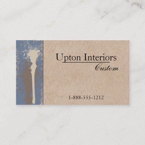 Customizable Neutral Paint and Brown Paper Business Card