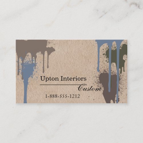 Neutral Paint Splatters and Brown Paper Business Card
