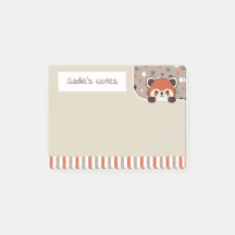 Neutral Palette Cute Red Panda Peekabo Your Notes