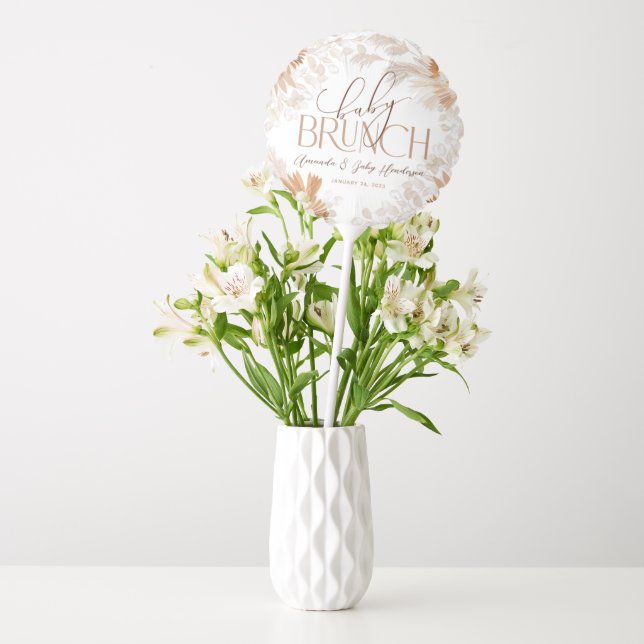 Neutral Pampas Baby Brunch Baby Shower Balloon (Vase)