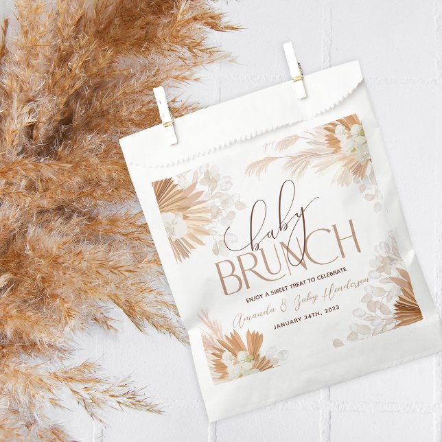 Neutral Pampas Baby Brunch Baby Shower Favor Bag (Creator Uploaded)