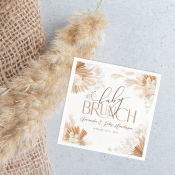 Neutral Pampas Baby Brunch Baby Shower Napkins by DBDM_Creations at Zazzle