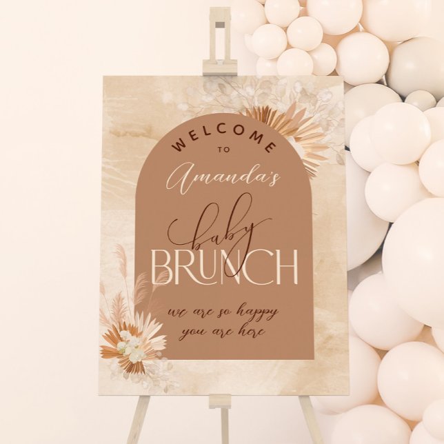 Neutral Pampas Baby Brunch Welcome Foam Board (Creator Uploaded)