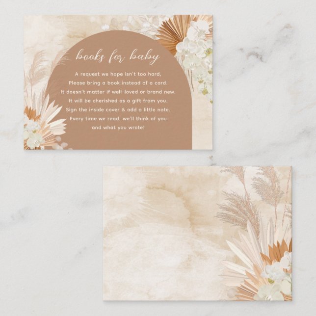 Neutral Pampas Books For Baby Card (Front/Back)
