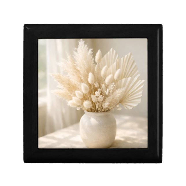 Neutral Pampas Grass Boho Arrangement Gift Box (Front)