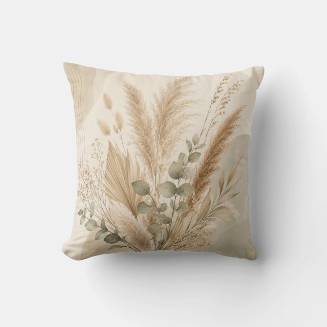 Neutral Pampas Grass Cushion (Front)