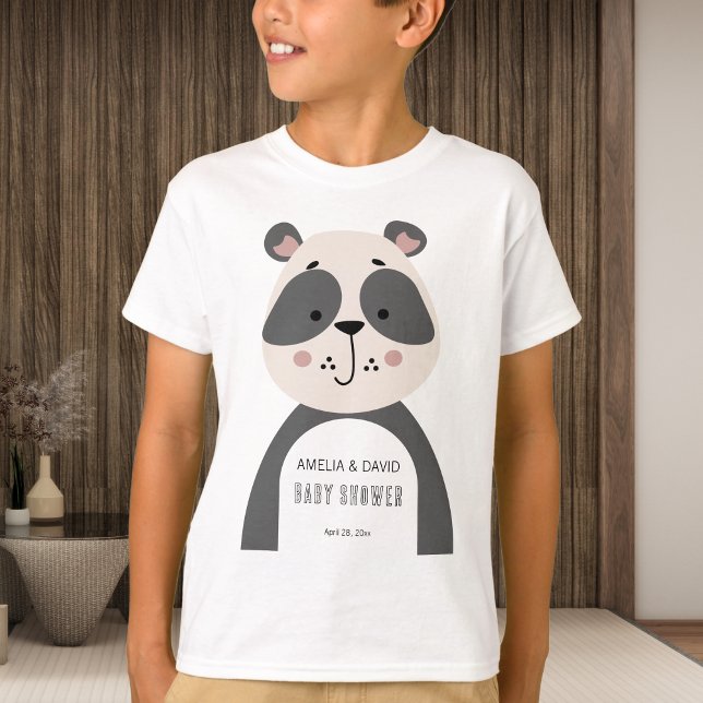 Neutral Panda Baby Shower Kids Outfit T-Shirt (Creator Uploaded)