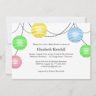 Neutral Party Lantern Baby Shower Invitation