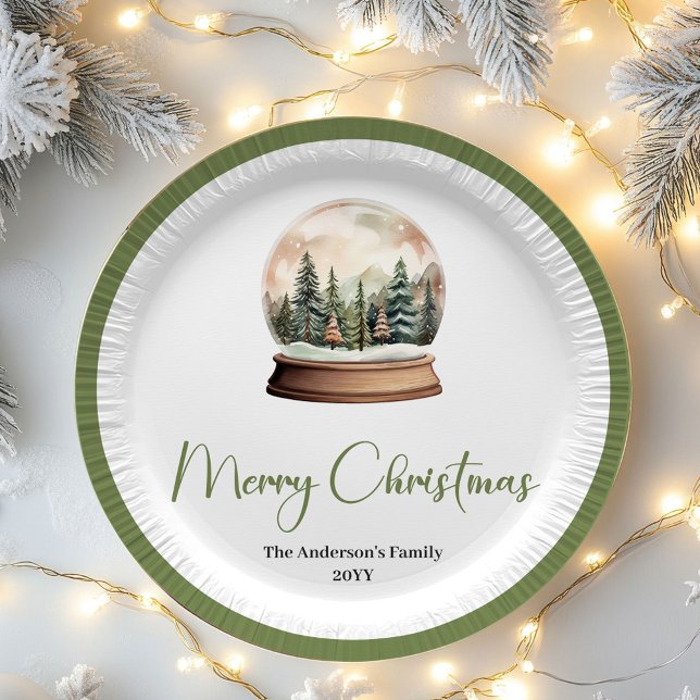 Neutral Pastel Christmas Family Name Holiday Plate (Neutral Pastel Christmas Family Name Holiday Plates)