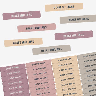 Neutral Pastel Girls Custom Name – 4 Color Set Labels