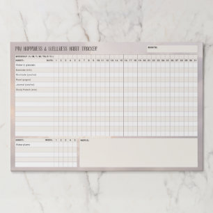 Neutral pastel Monthly Habit Tracker Custom Paper Pad