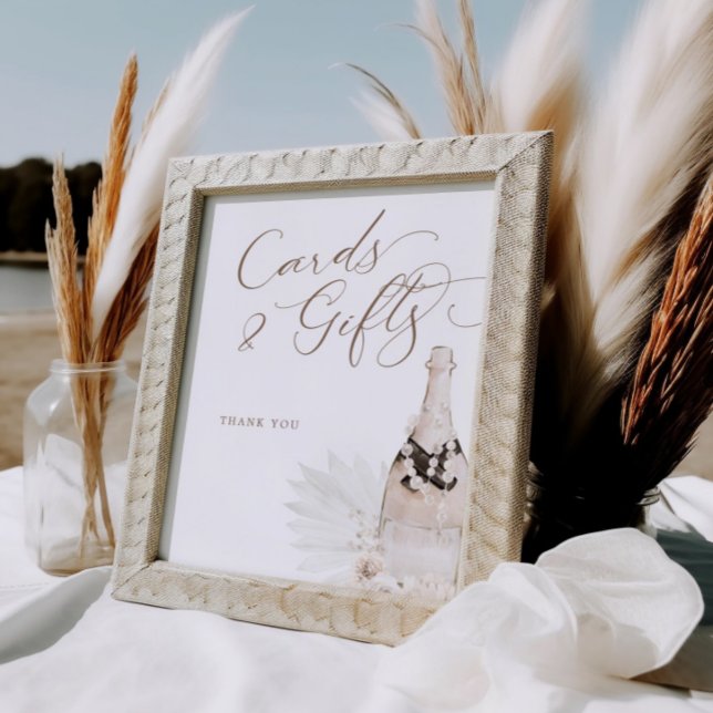 Neutral Pearls and Prosecco Cards Gifts Sign (Creator Uploaded)