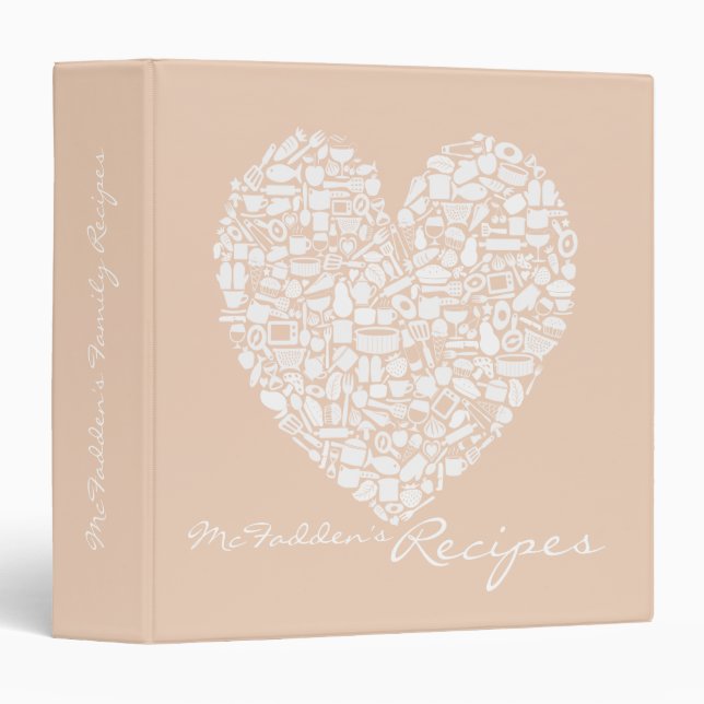 Neutral Personalized Name Family Recipe Binder (Front/Spine)